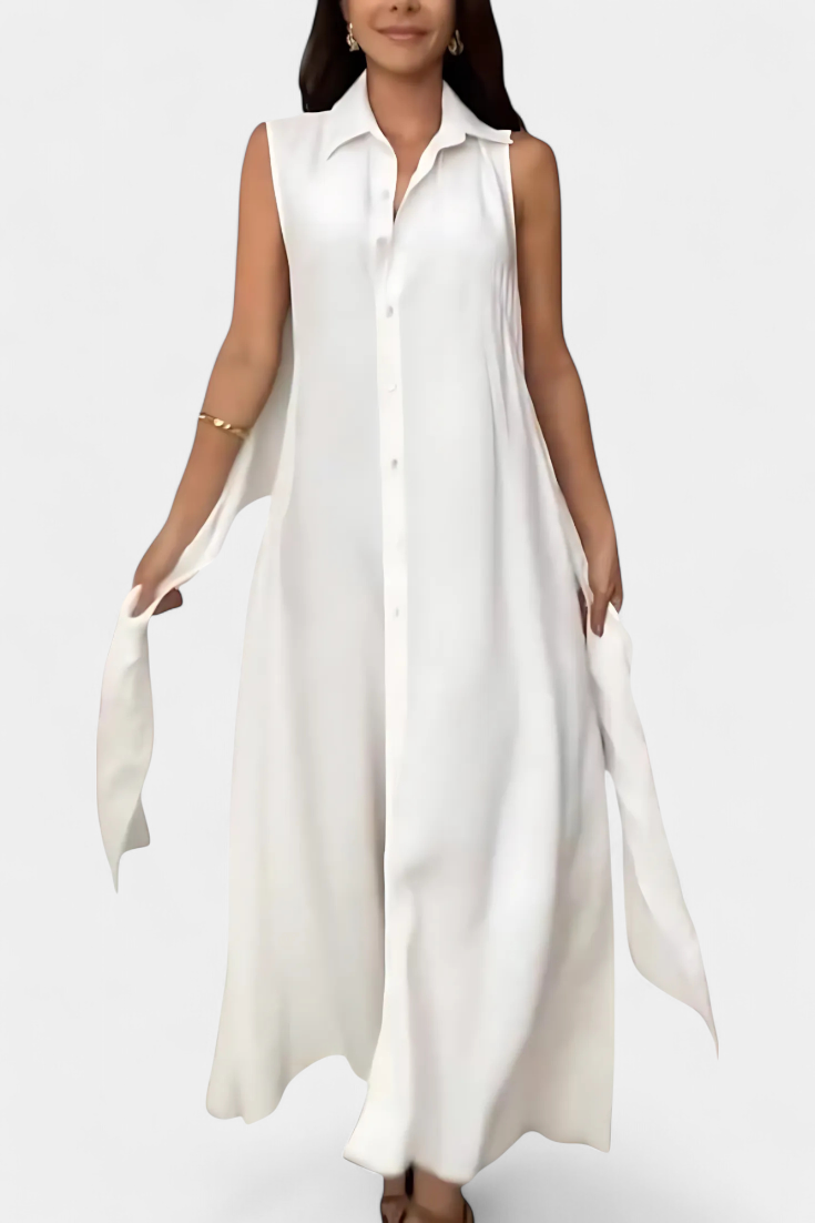 Robe Chemise Meryl avec Bouton et Nœud Ajustable
