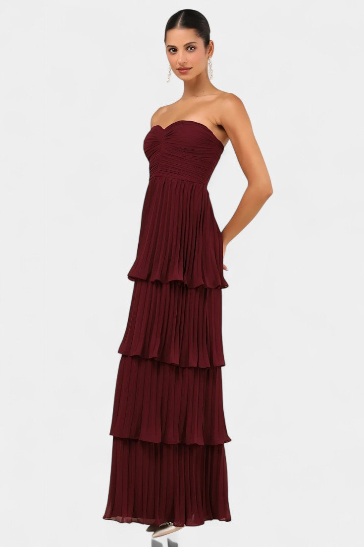 June Dress with Heart Neckline and Layered Silhouette