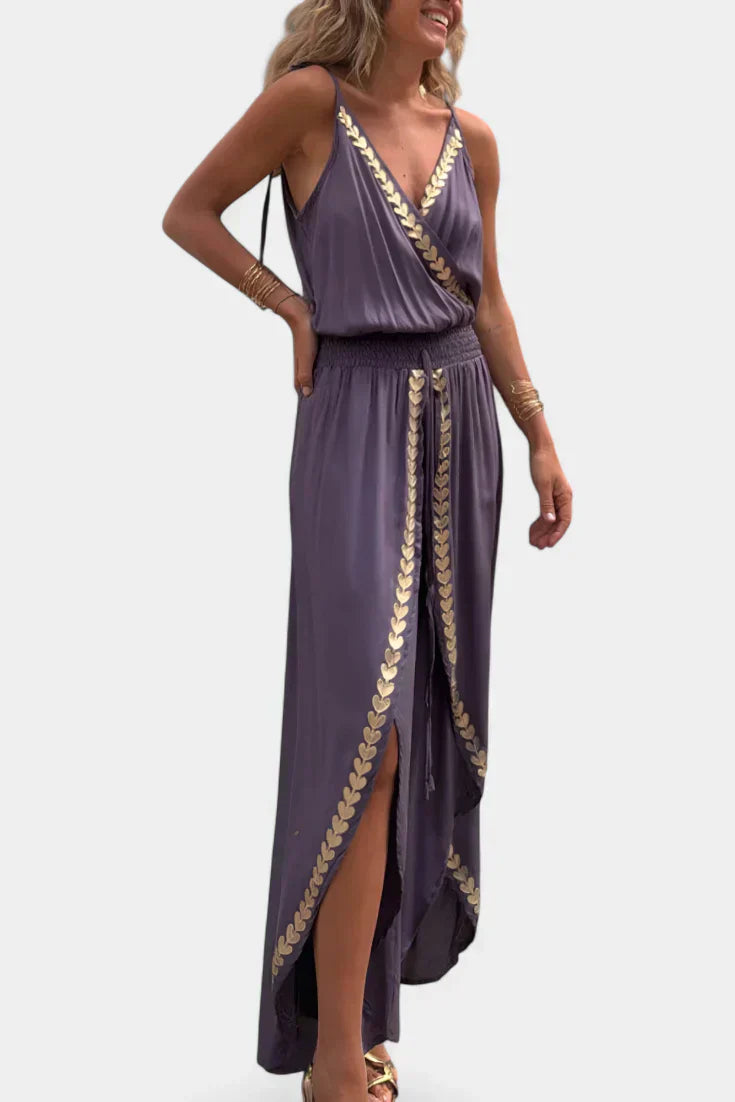 Donatila Jumpsuit Unique with Golden Details and Open Leg