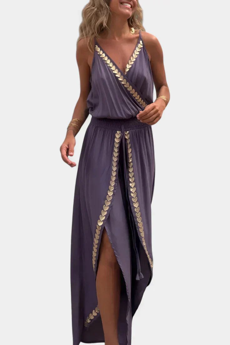 Donatila Jumpsuit Unique with Golden Details and Open Leg