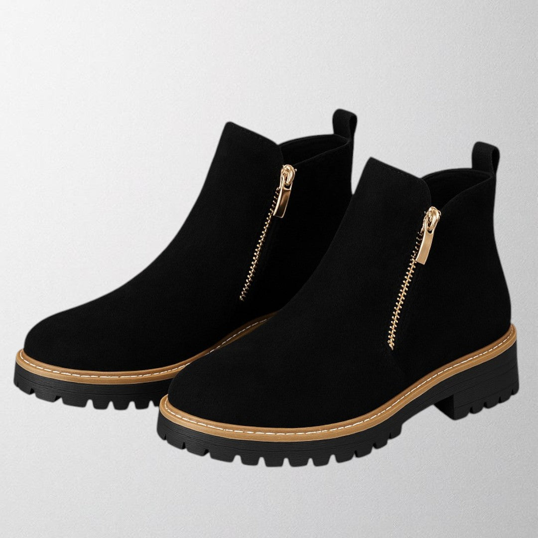 Elma – Chaussure pour femme à bout rond et fermeture éclair sur le côté