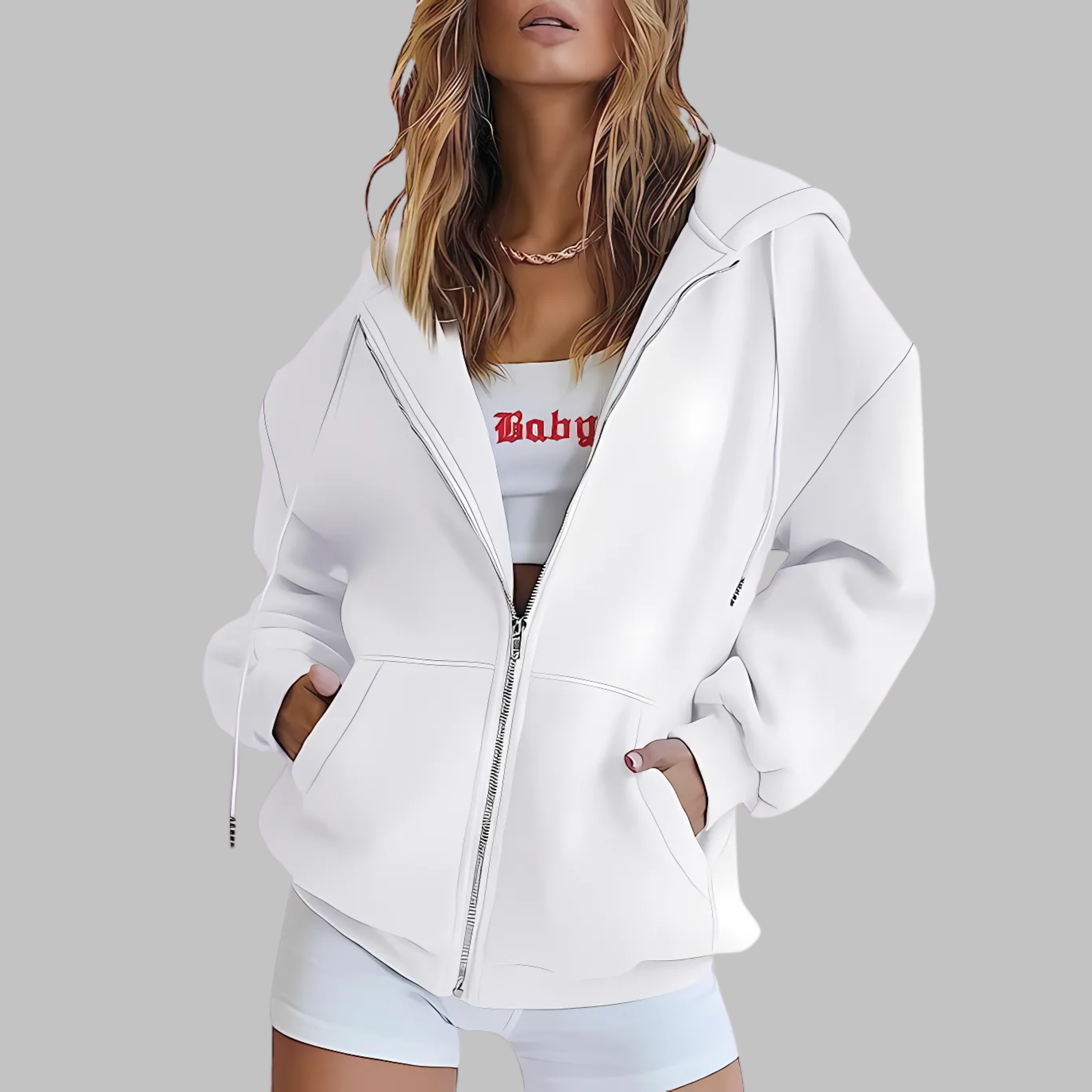 LILMA™ - Veste à Capuche Oversized Zippée Classique