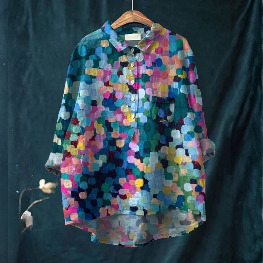 Amara | Chemise à Pois Colorée