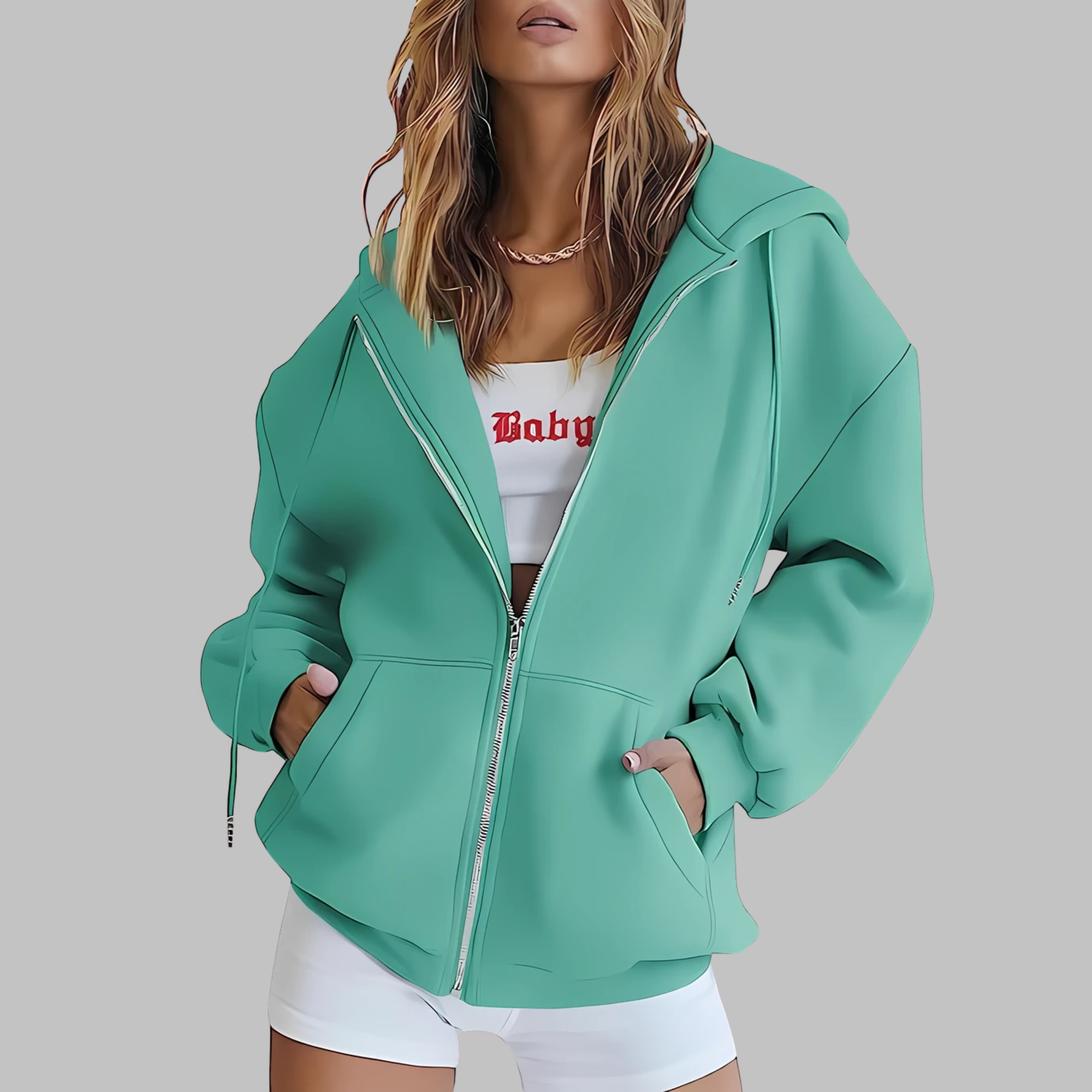 LILMA™ - Veste à Capuche Oversized Zippée Classique