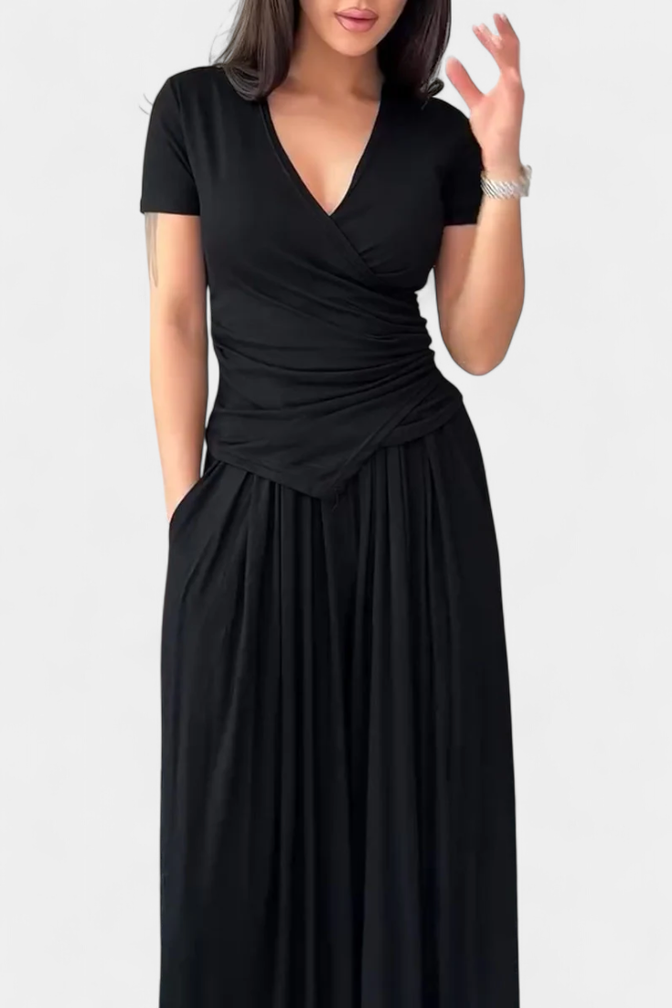 Two-Piece Comodo Ruslana Set with Crossed V-Neck