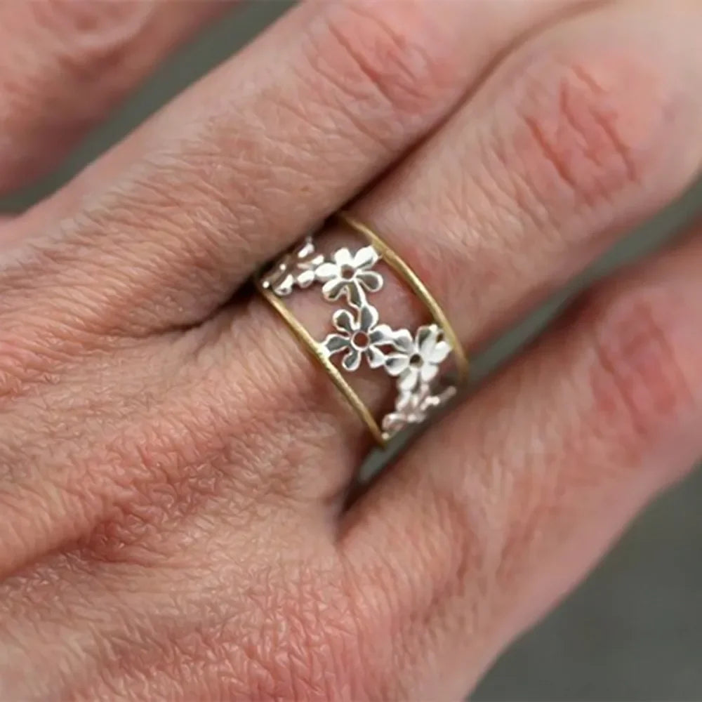 BAGUE EN OR ÉPAIS VINTAGE SUPERPOSÉE