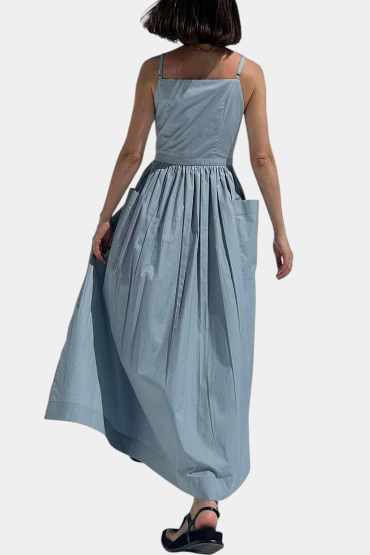 Long Strapless Dezi Dress with Adjustable Side Ties