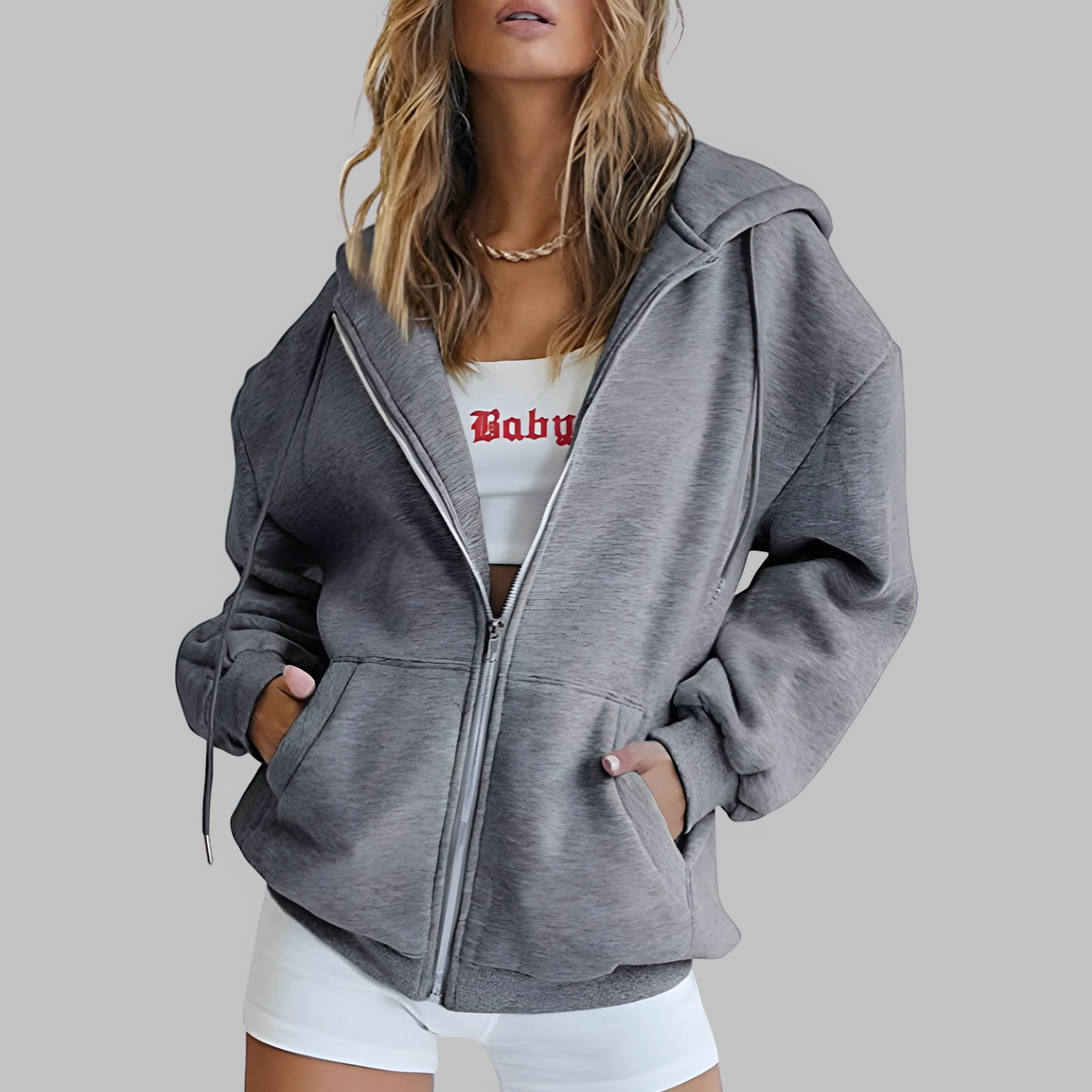 LILMA™ - Veste à Capuche Oversized Zippée Classique