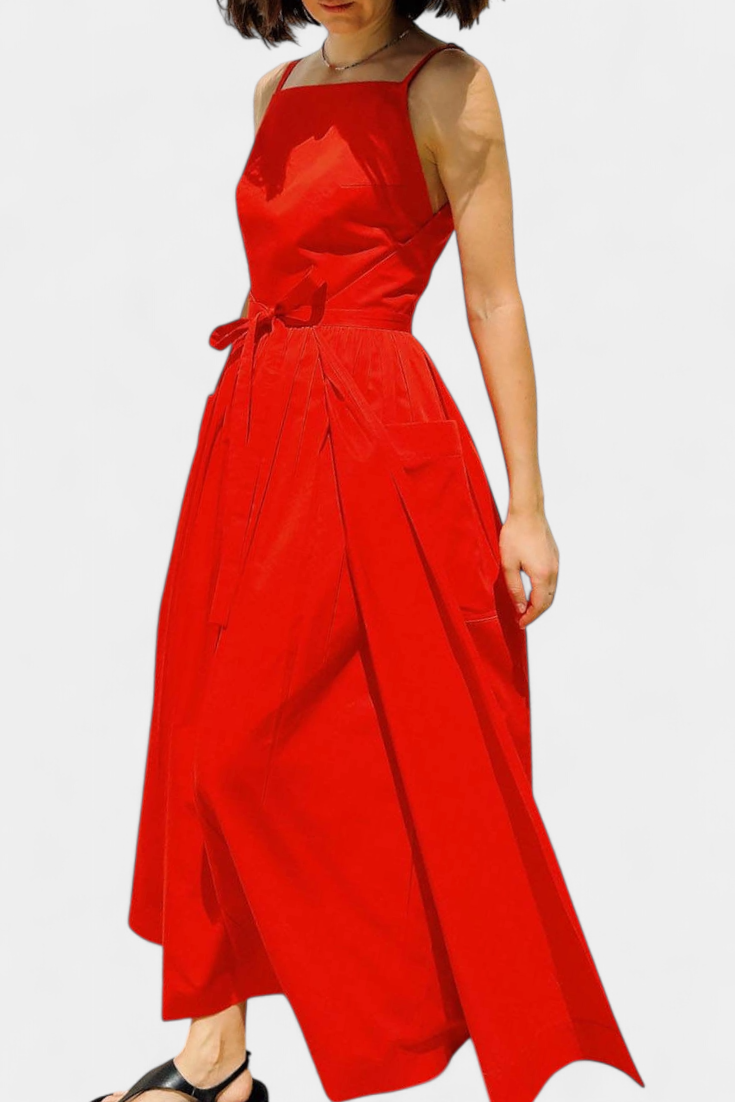 Robe Longue Sans Bretelles Dezi avec Liens Latéraux Ajustables
