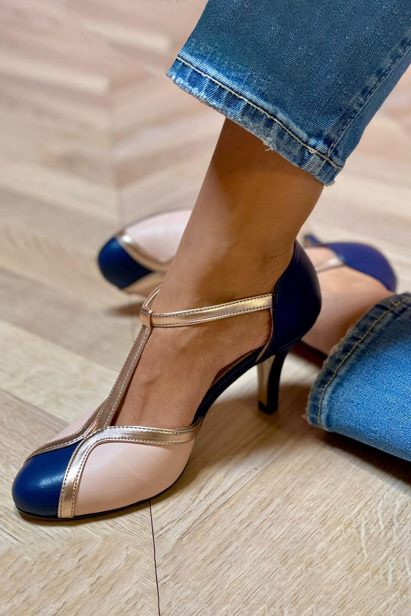 Alessia™ | Colourful and Comfortable T-strap Heels with Round Toes
