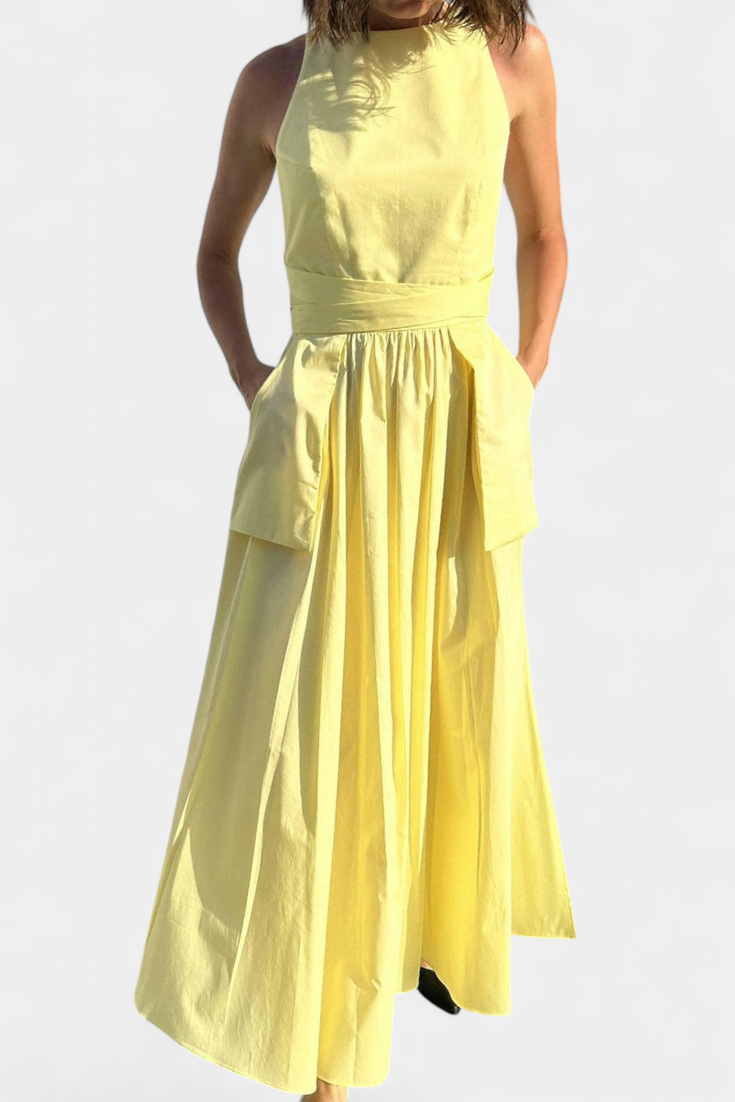 Robe Longue Sans Bretelles Dezi avec Liens Latéraux Ajustables