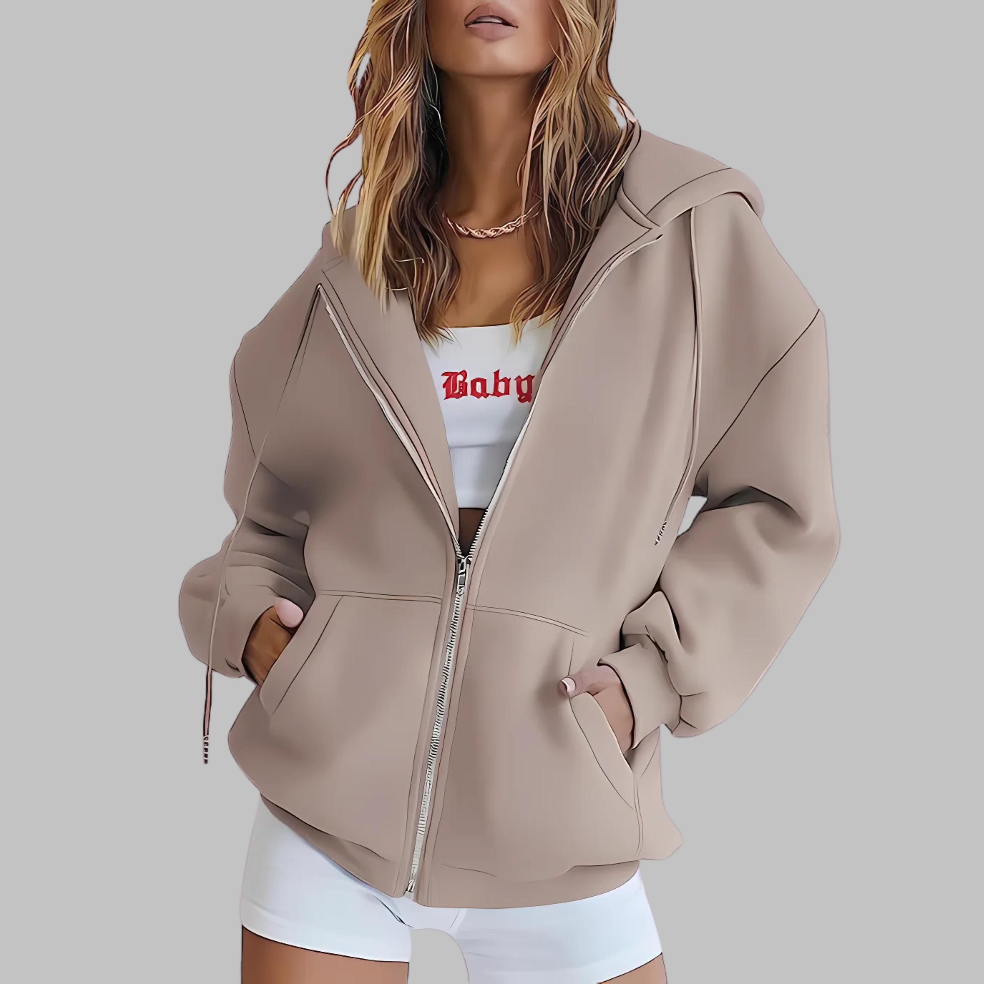 LILMA™ - Veste à Capuche Oversized Zippée Classique