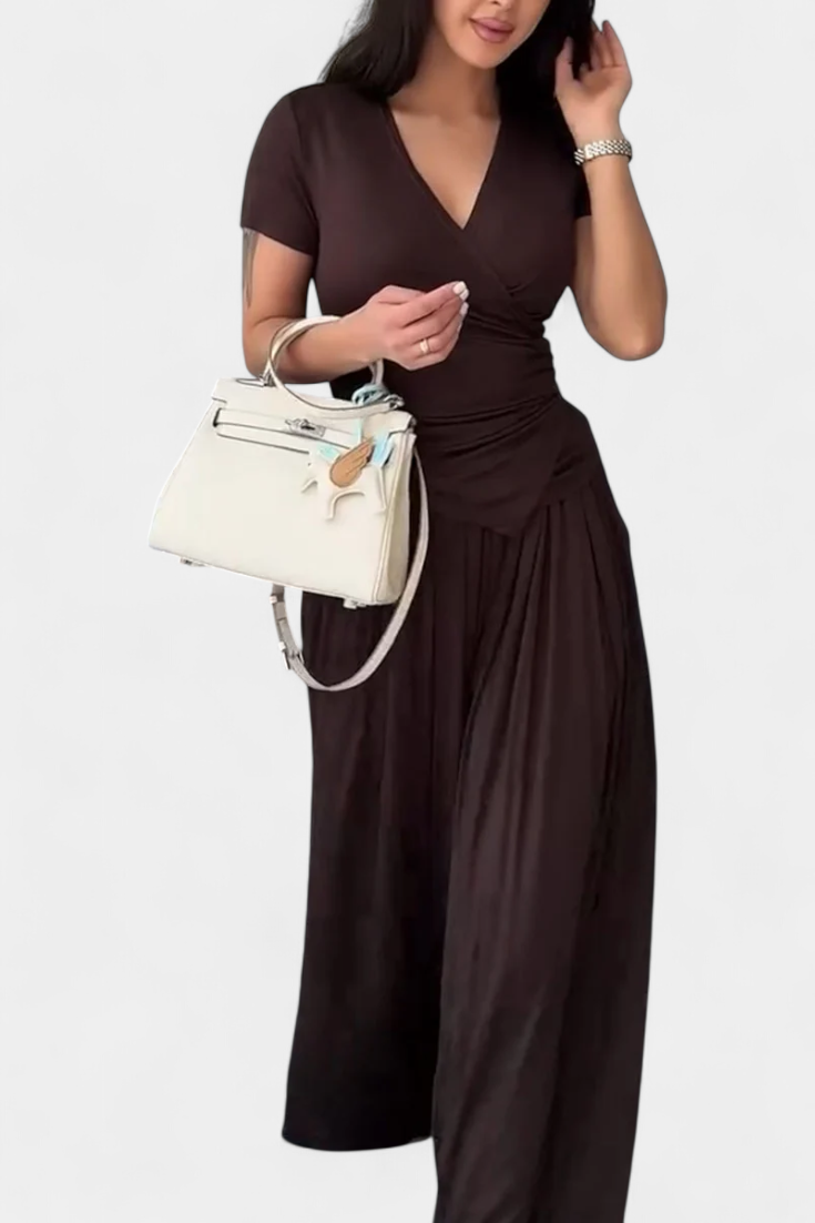 Two-Piece Comodo Ruslana Set with Crossed V-Neck