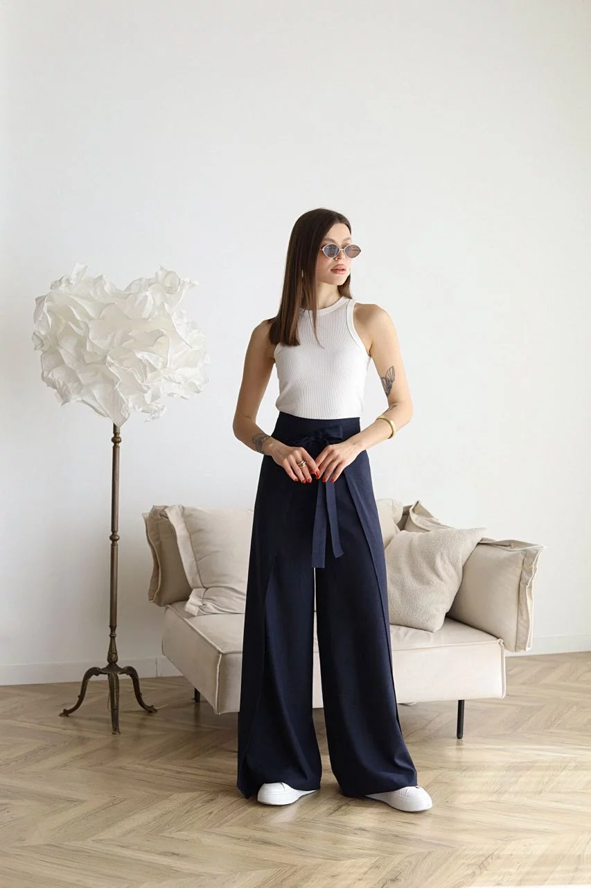 ARIANE – PANTALONS EN LIN À JAMBES ÉLARGIES POUR FEMMES