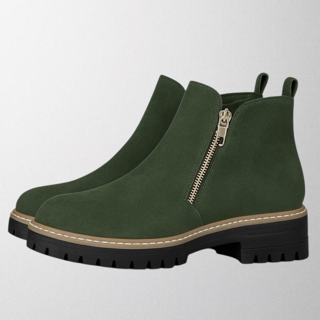 Elma – Chaussure pour femme à bout rond et fermeture éclair sur le côté