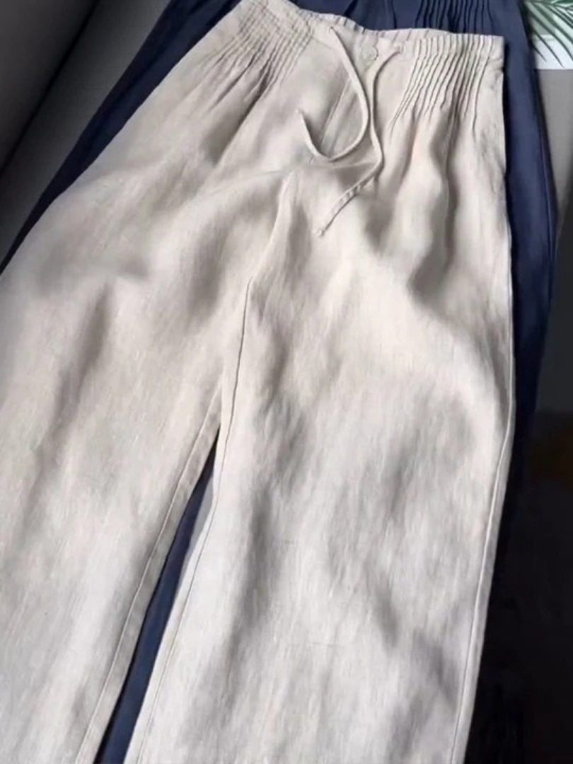 Camille | Pantalon en Lin à Jambes Large
