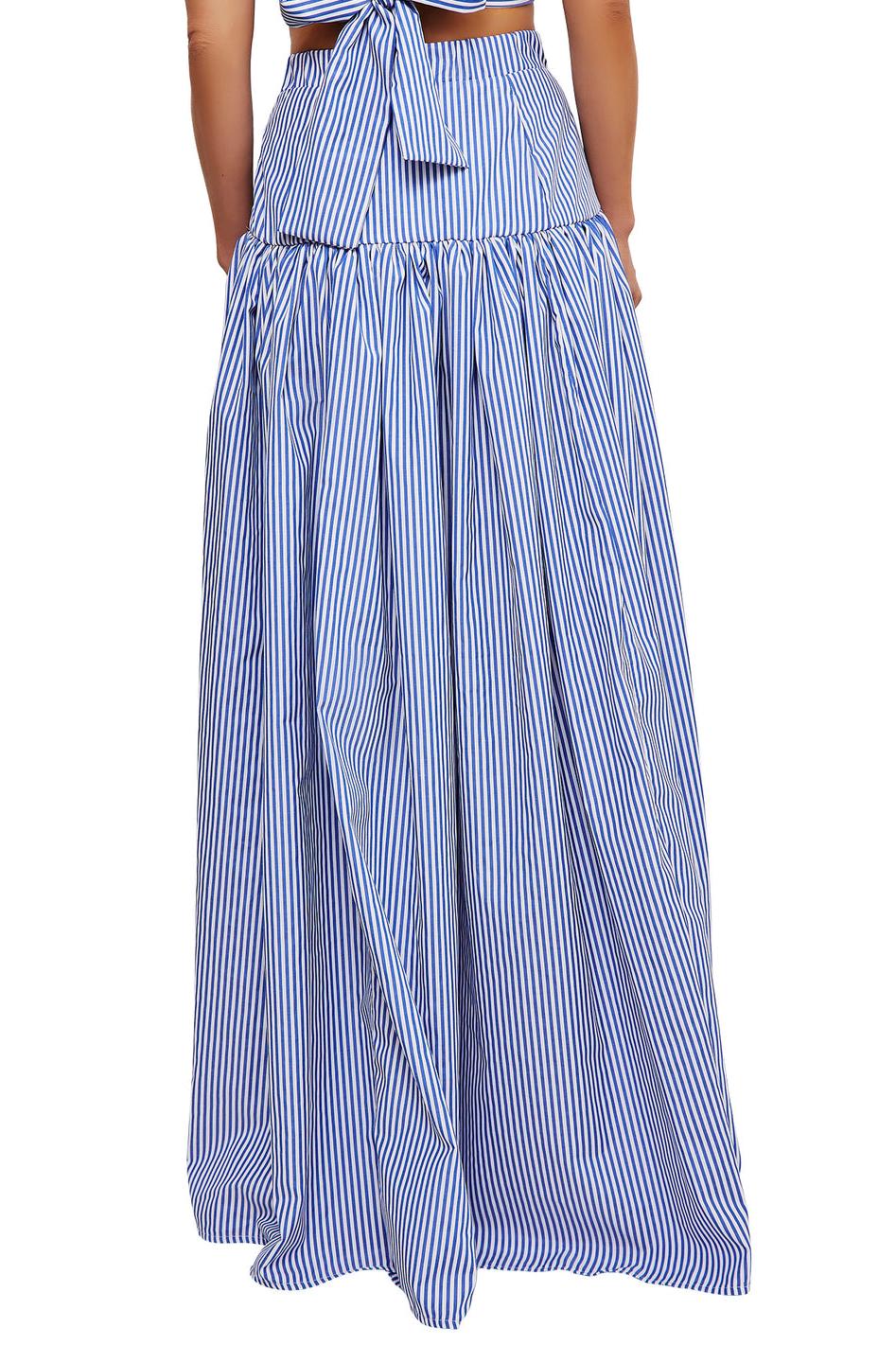 Blue Striped Skirt Set