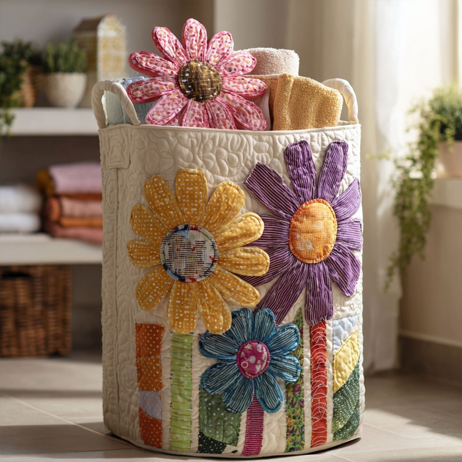 Panier à Linge Floral Antique