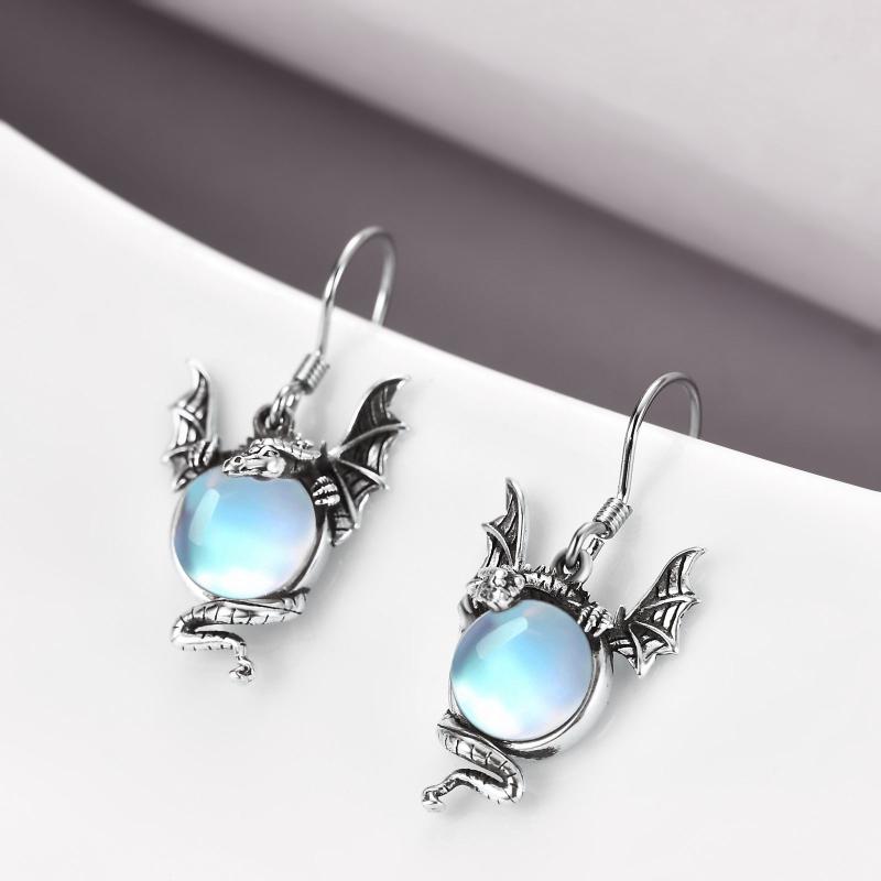 Boucles d'oreilles Brunhilde en pierre de lune
