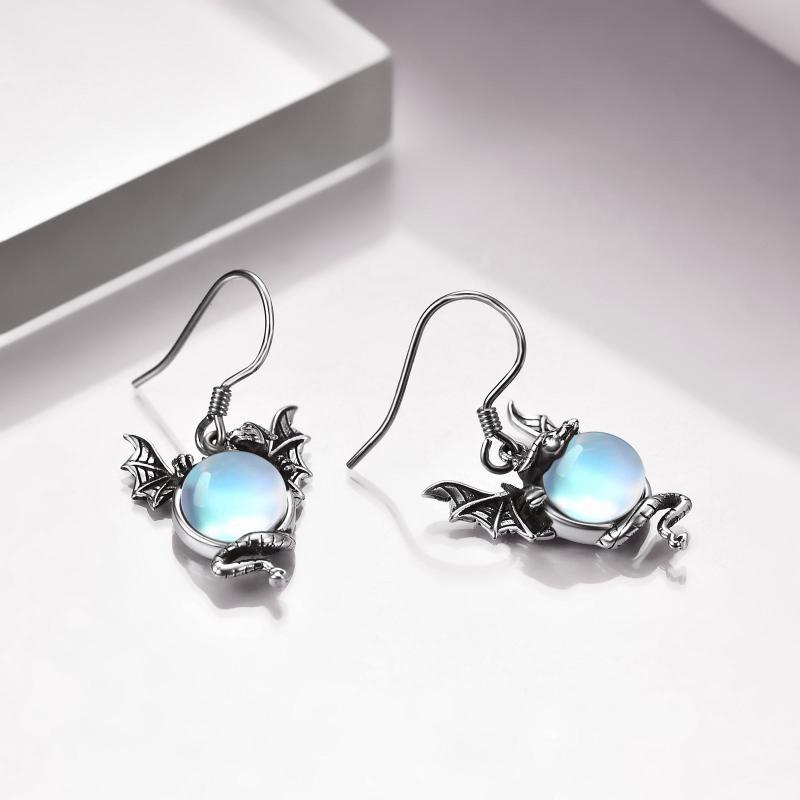 Boucles d'oreilles Brunhilde en pierre de lune