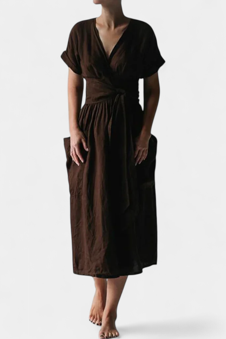 Cressida | Robe Exclusive avec Décolleté en V et Taille Ajustable