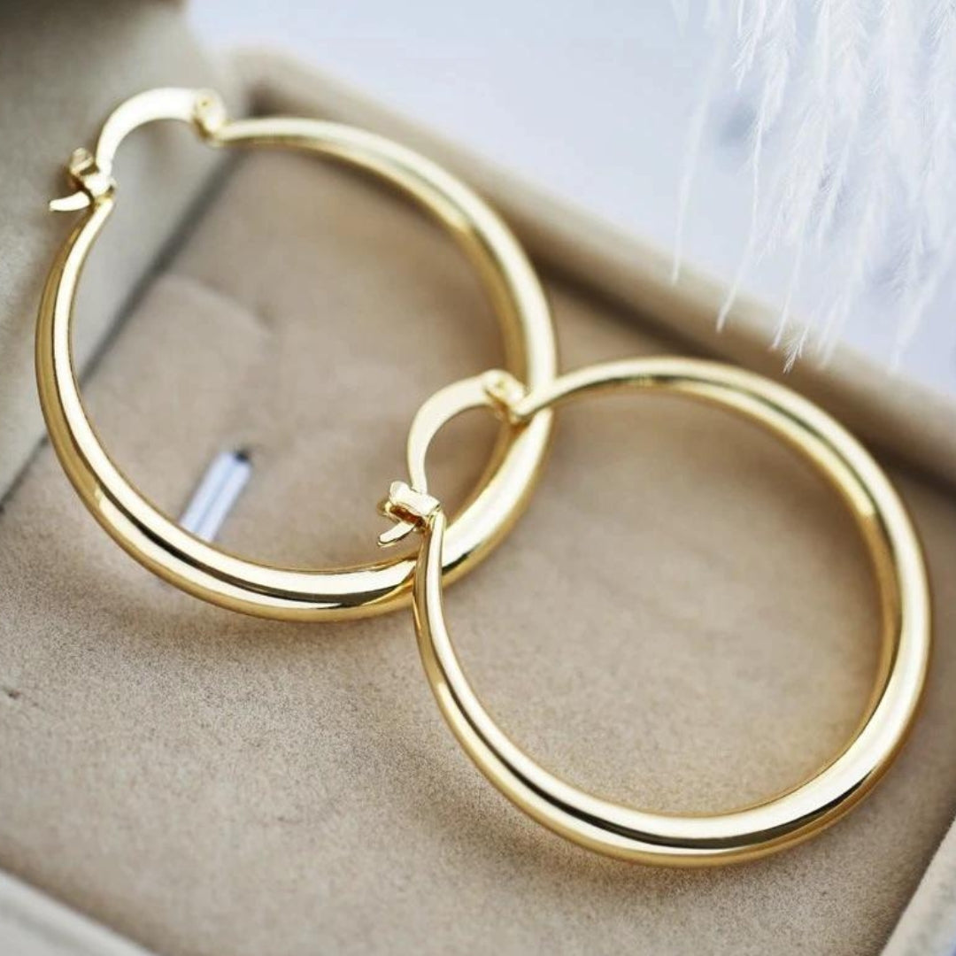 Boucles d'Oreilles Créoles Grandes en Or