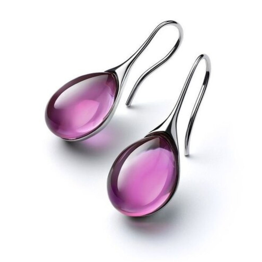 Boucles d'oreilles en cristal en or et en argent