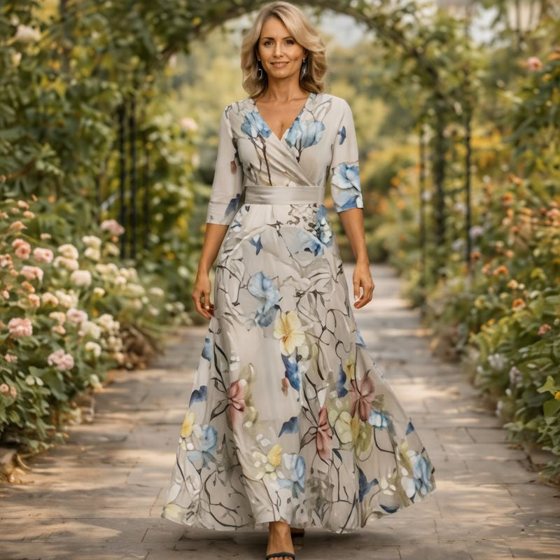 Lillian™ | Robe Maxi Fluide Style Enveloppé