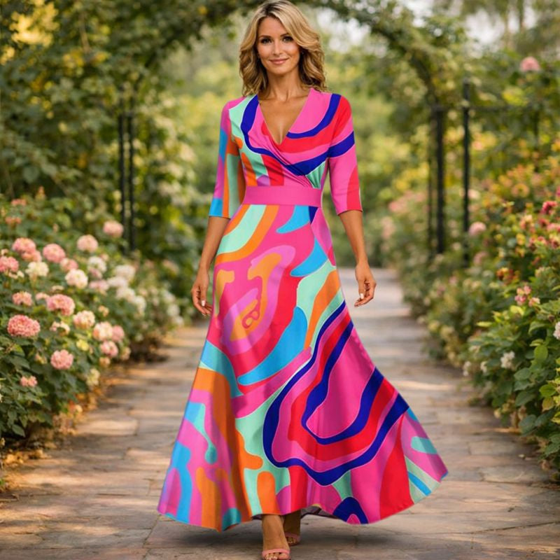 Lillian™ | Robe Maxi Fluide Style Enveloppé