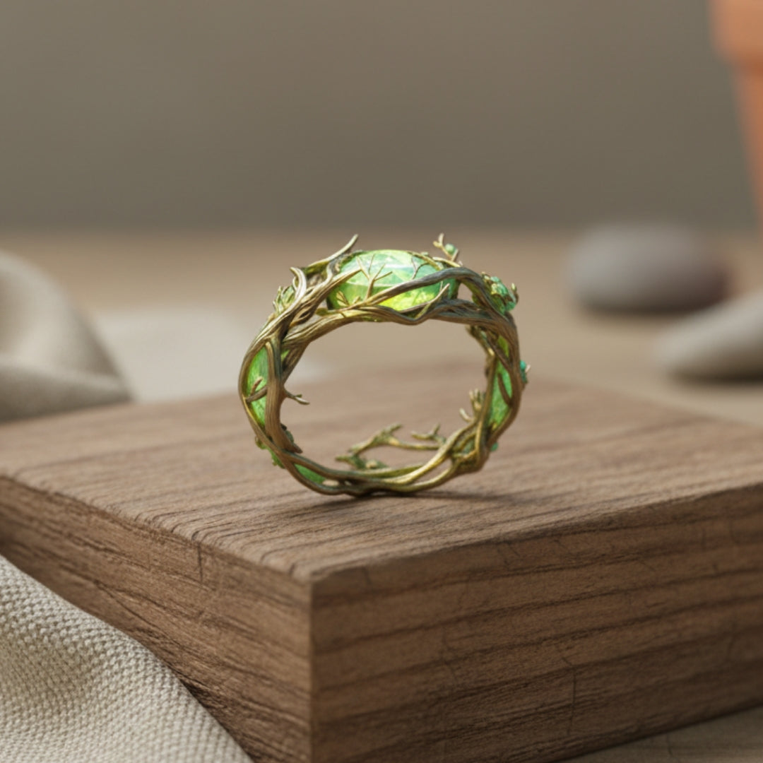 Bague en Opale Verte Nature