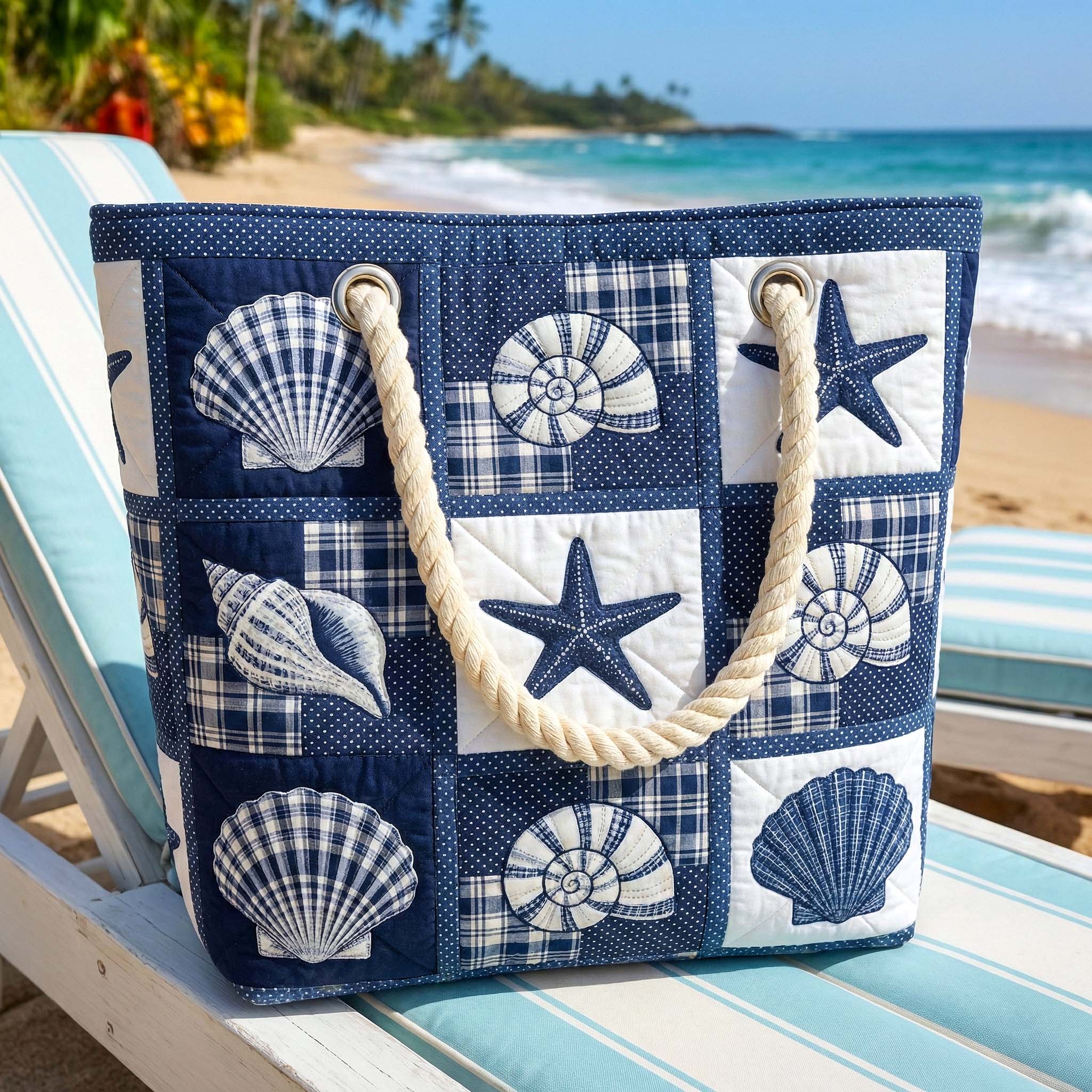 Sac de Plage Matelassé Shell Serenity