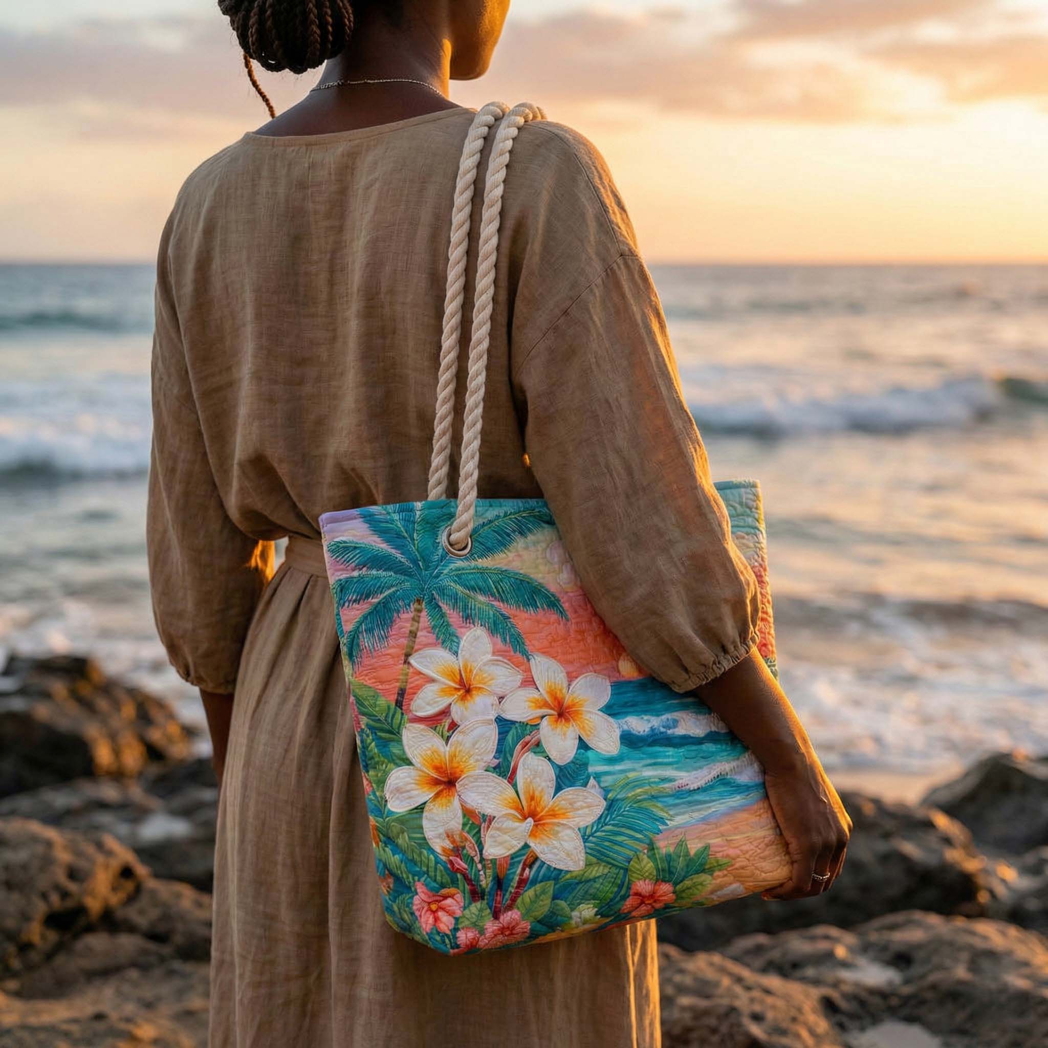 Sac de Plage Matelassé Vibe Tropical