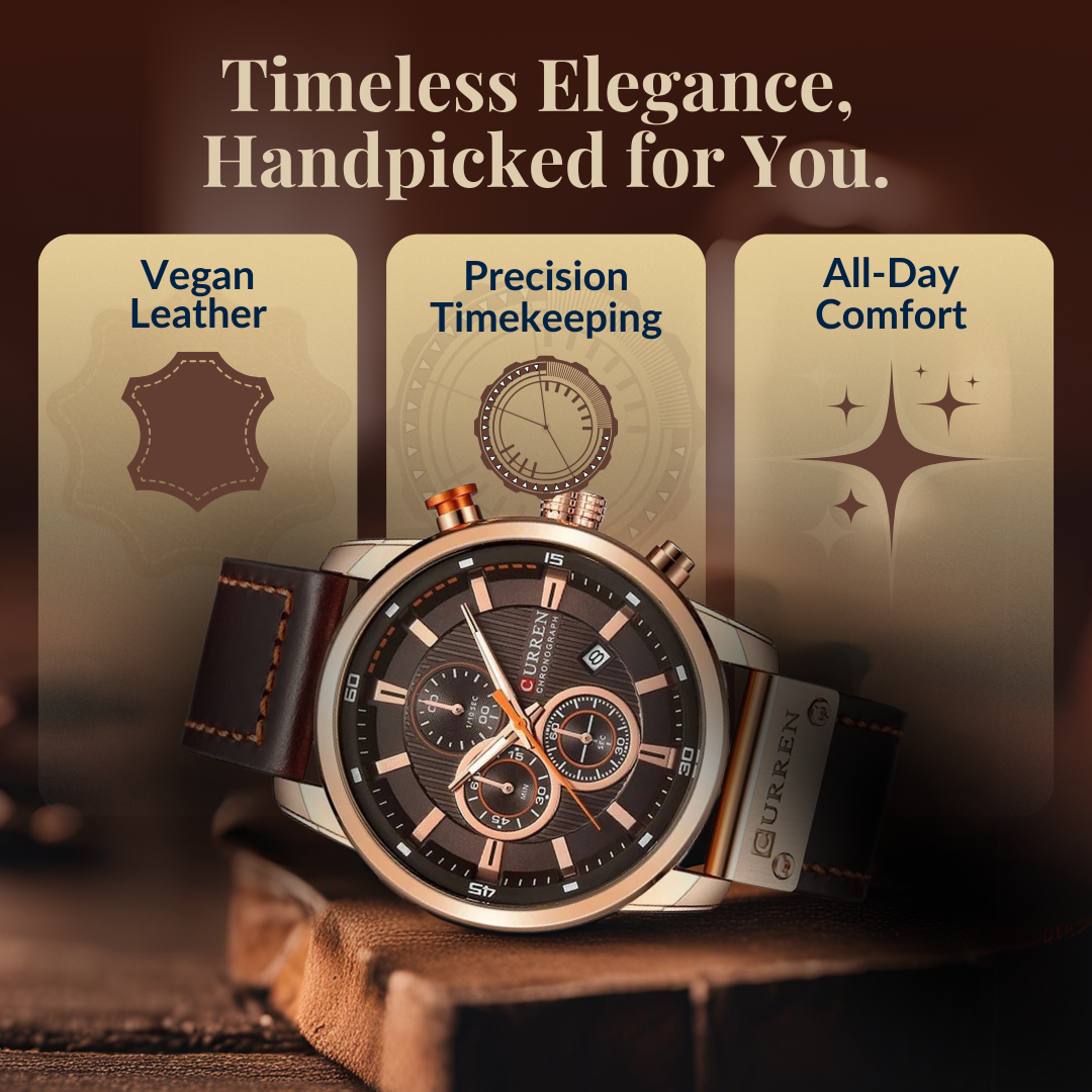 Montre en Quartz Élégante avec Bracelet en Cuir™ par Olsen & Olsen
