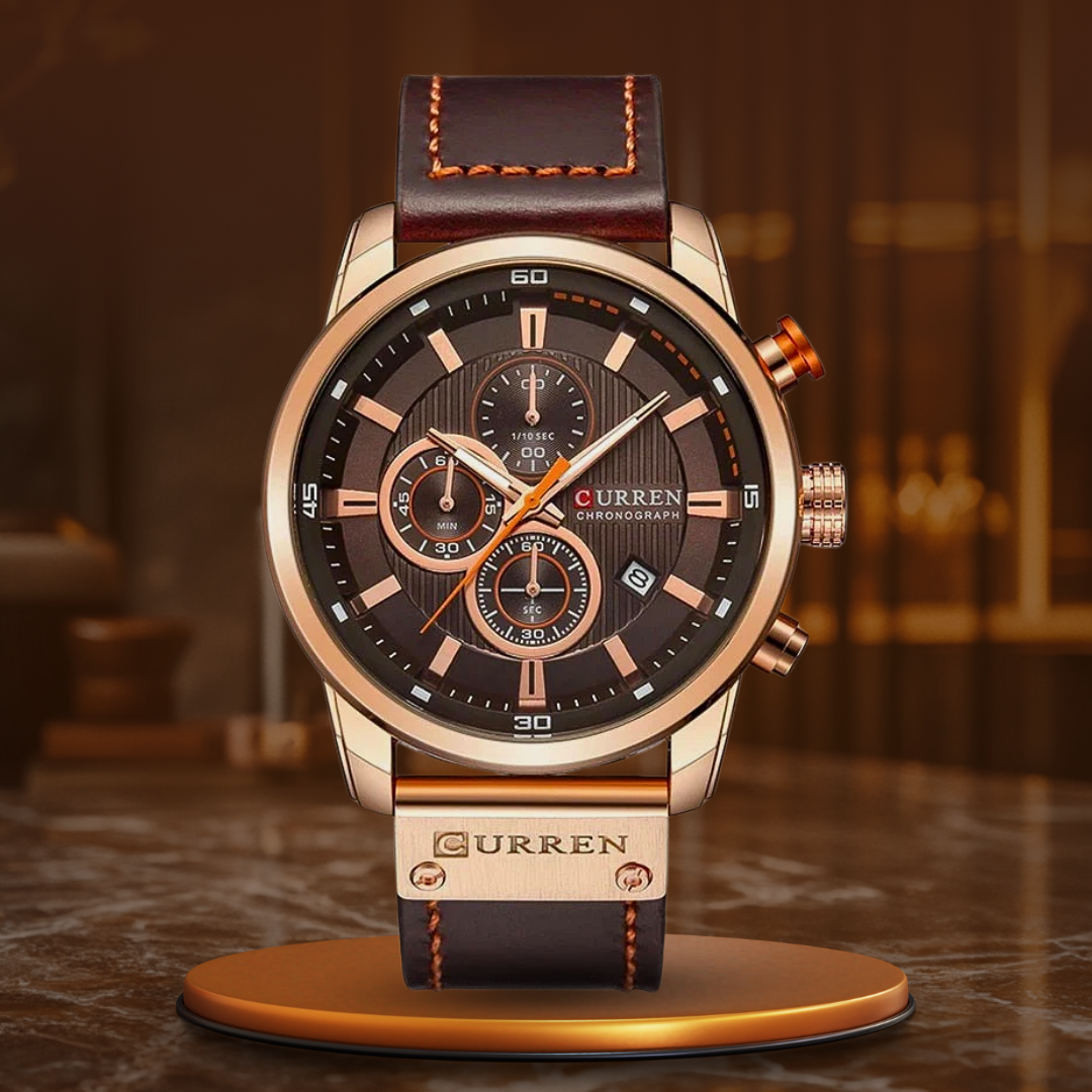 Montre en Quartz Élégante avec Bracelet en Cuir™ par Olsen & Olsen