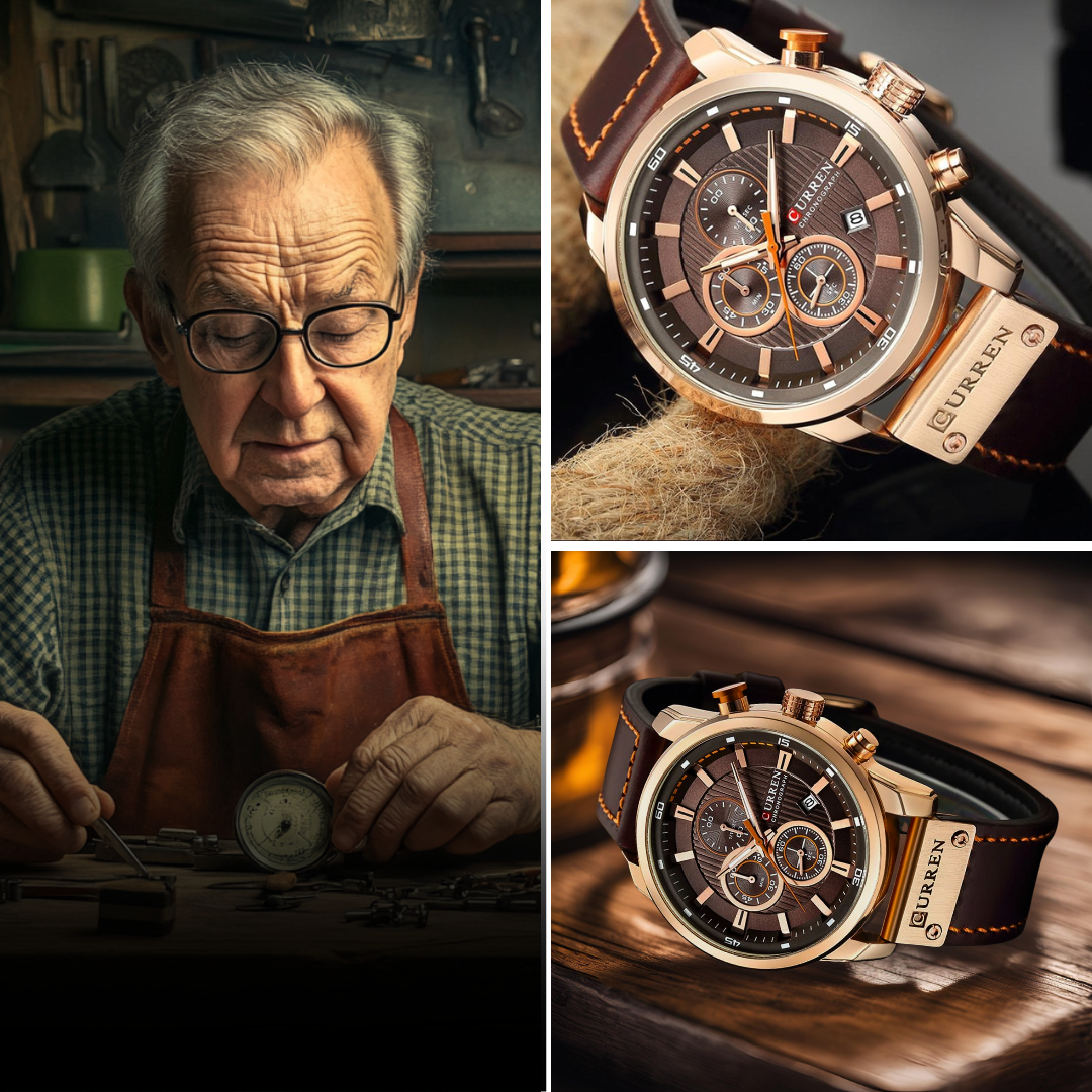 Montre en Quartz Élégante avec Bracelet en Cuir™ par Olsen & Olsen