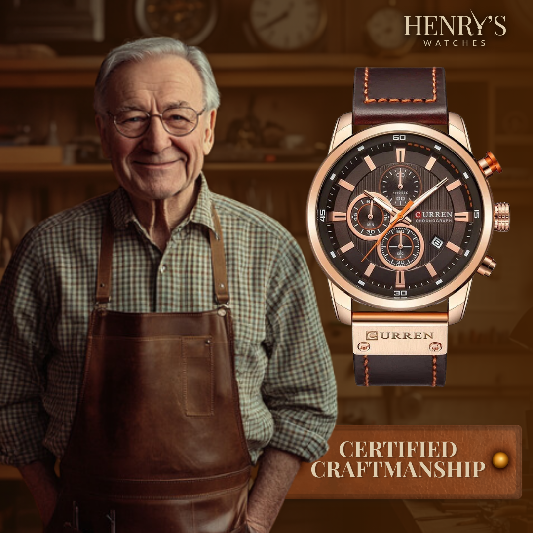 Montre en Quartz Élégante avec Bracelet en Cuir™ par Olsen & Olsen
