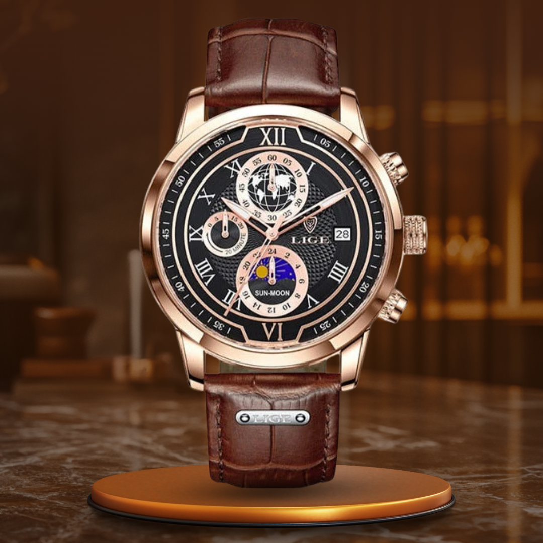 Montre Chronographe en Cuir Premium™ - Olsen & Olsen