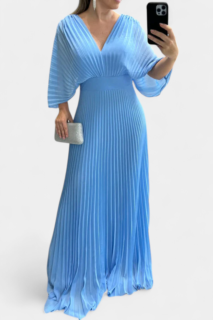 Pleated Dress Odele with Open Back