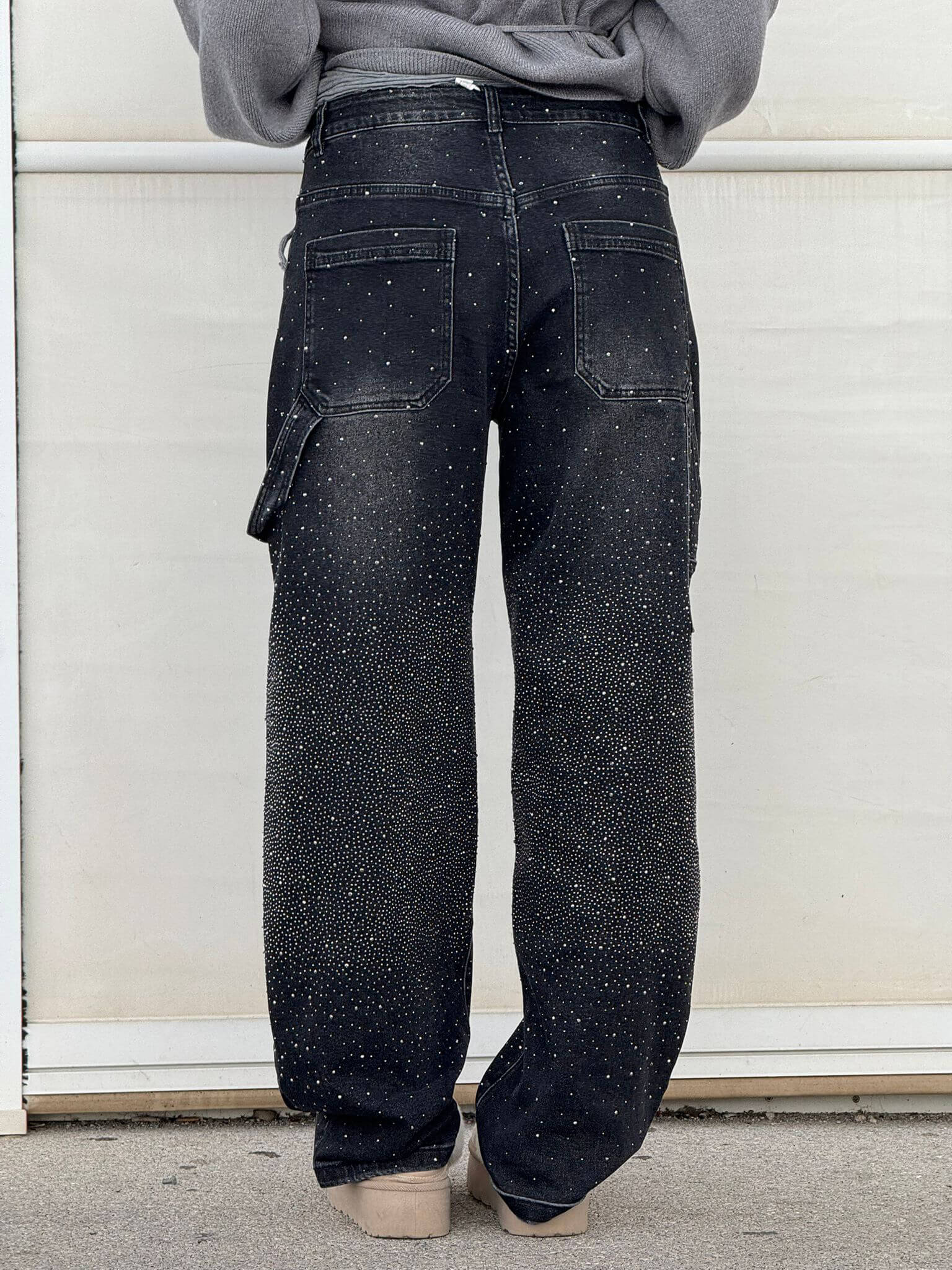 Victoria - Jeans à Paillettes Taille Haute