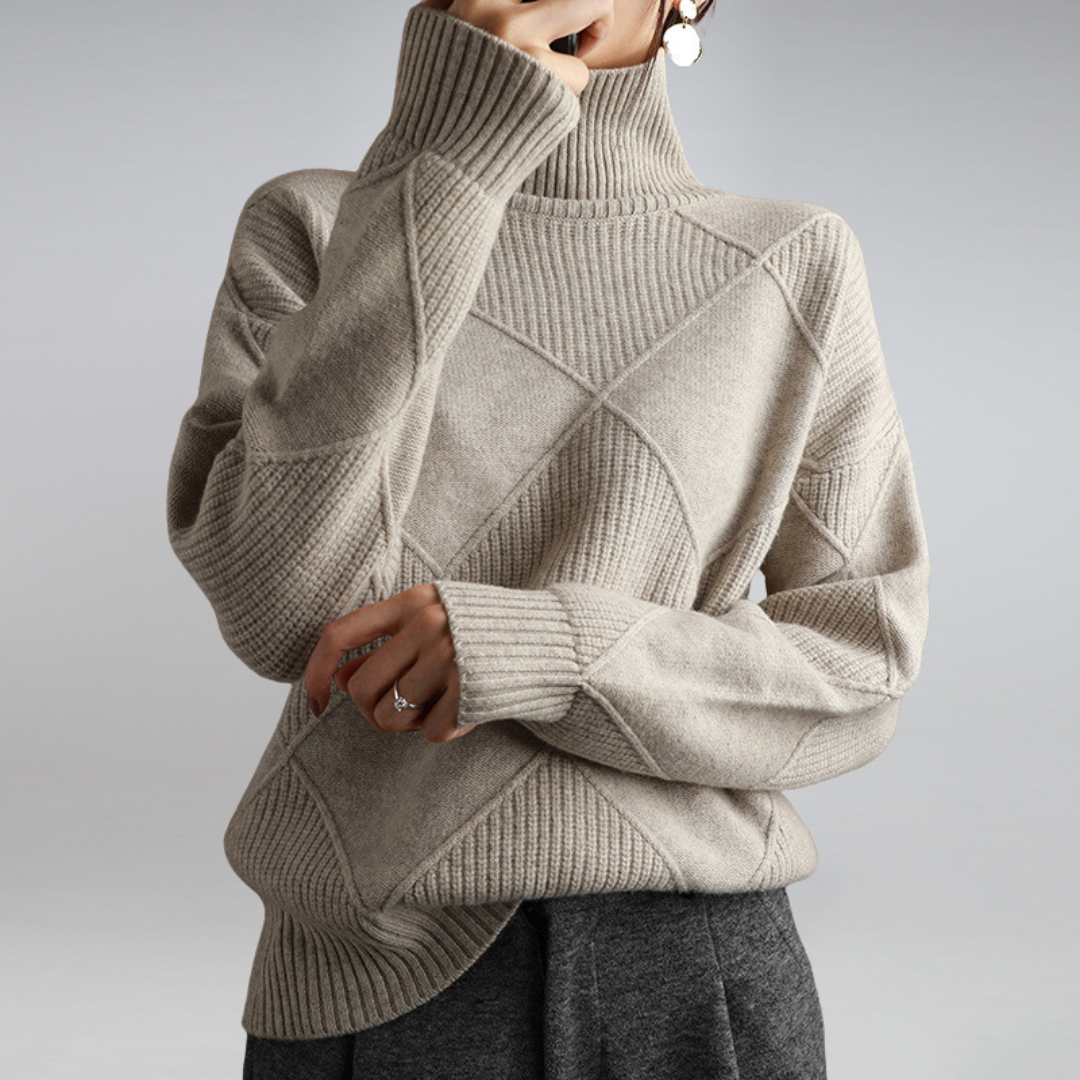 LINLEY™ | Pull Col Roulé Luxe à Côtes