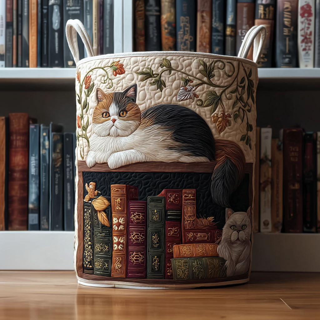 Panier à Linge Chat de Bibliothèque