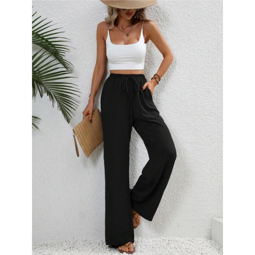 FISHA™ – Pantalon large taille haute classique
