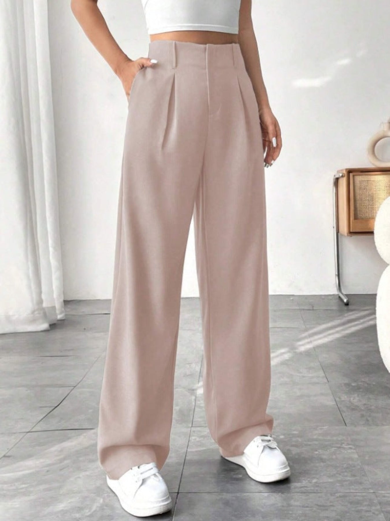 BELISIMA™ – Pantalon de Bureau Élegant à Pattes Larges Plissé