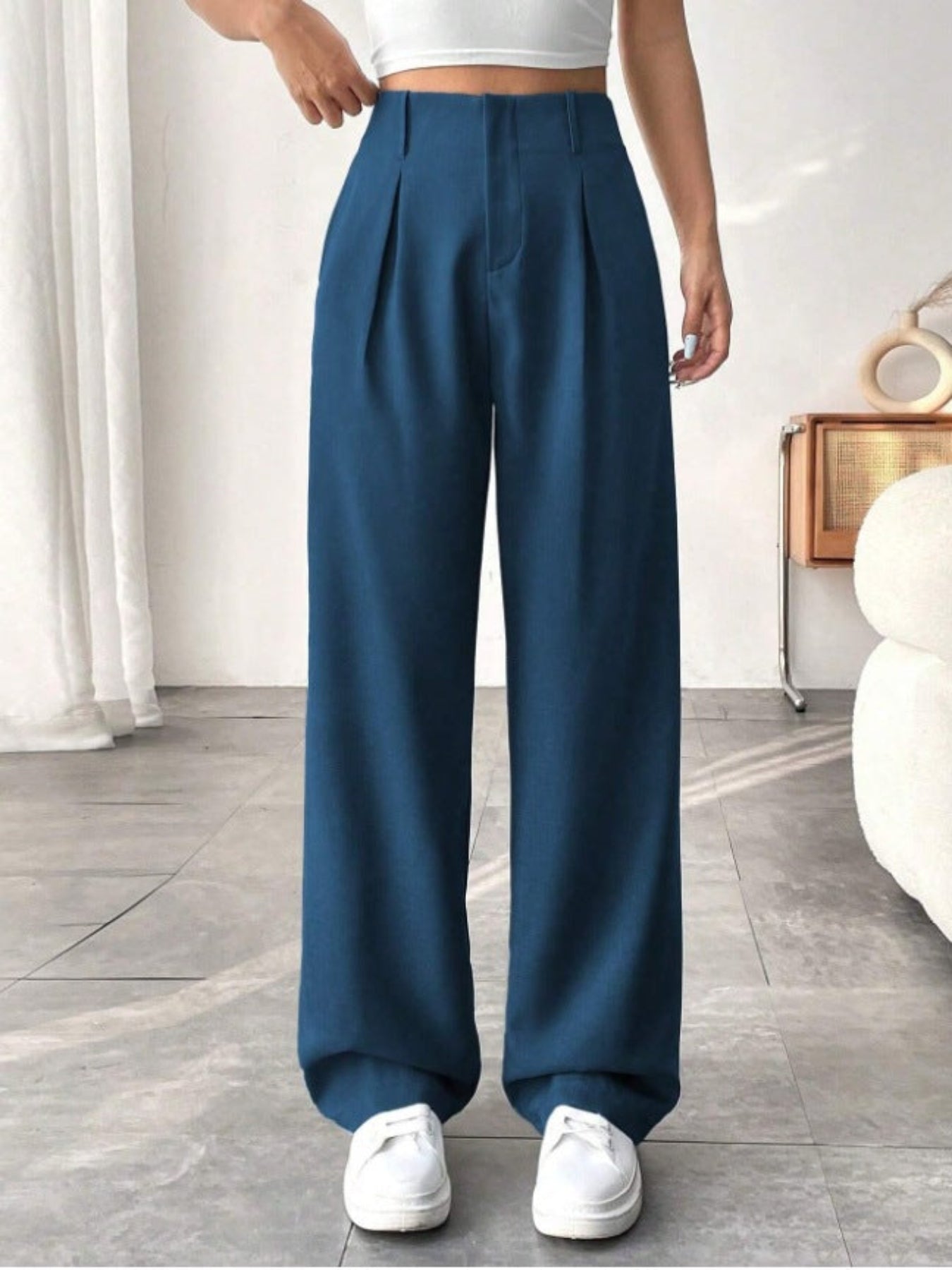 BELISIMA™ – Pantalon de Bureau Élegant à Pattes Larges Plissé
