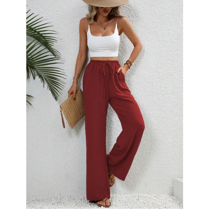 FISHA™ – Pantalon large taille haute classique