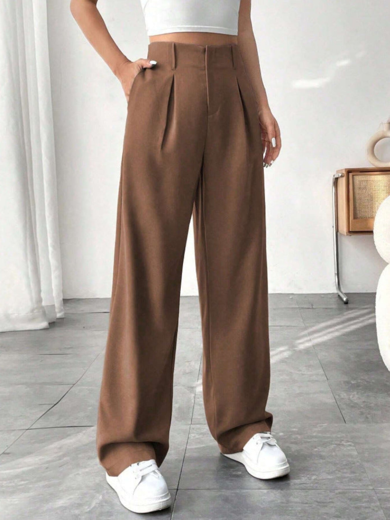 BELISIMA™ – Pantalon de Bureau Élegant à Pattes Larges Plissé