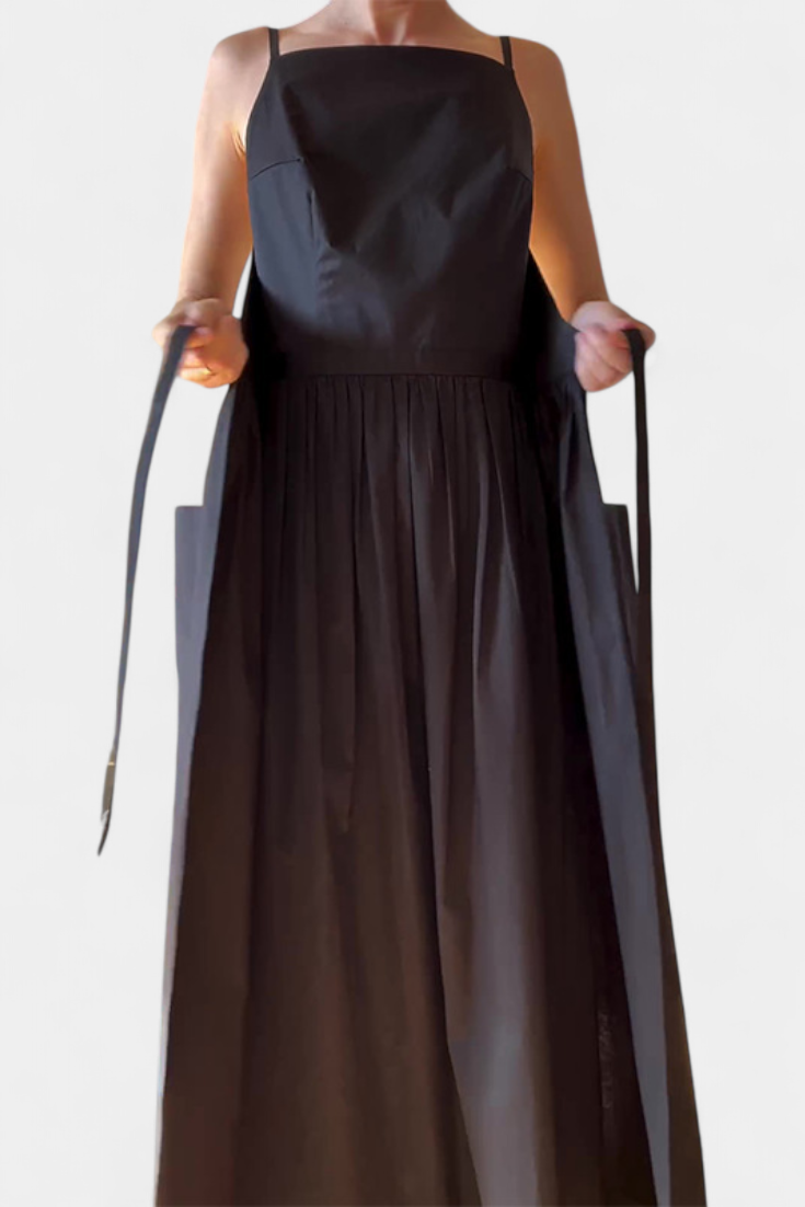 Robe Longue Sans Bretelles Dezi avec Liens Latéraux Ajustables