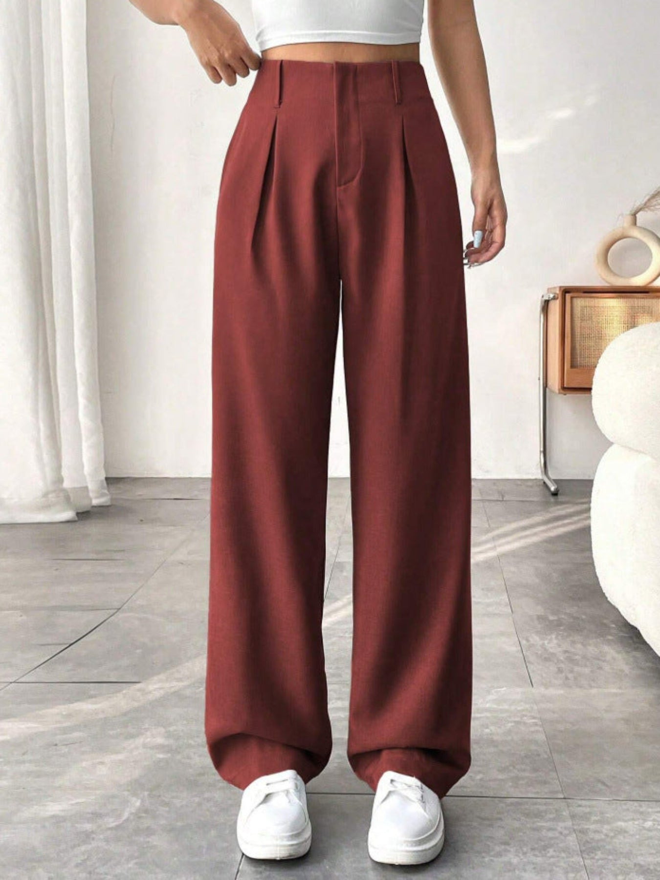 BELISIMA™ – Pantalon de Bureau Élegant à Pattes Larges Plissé