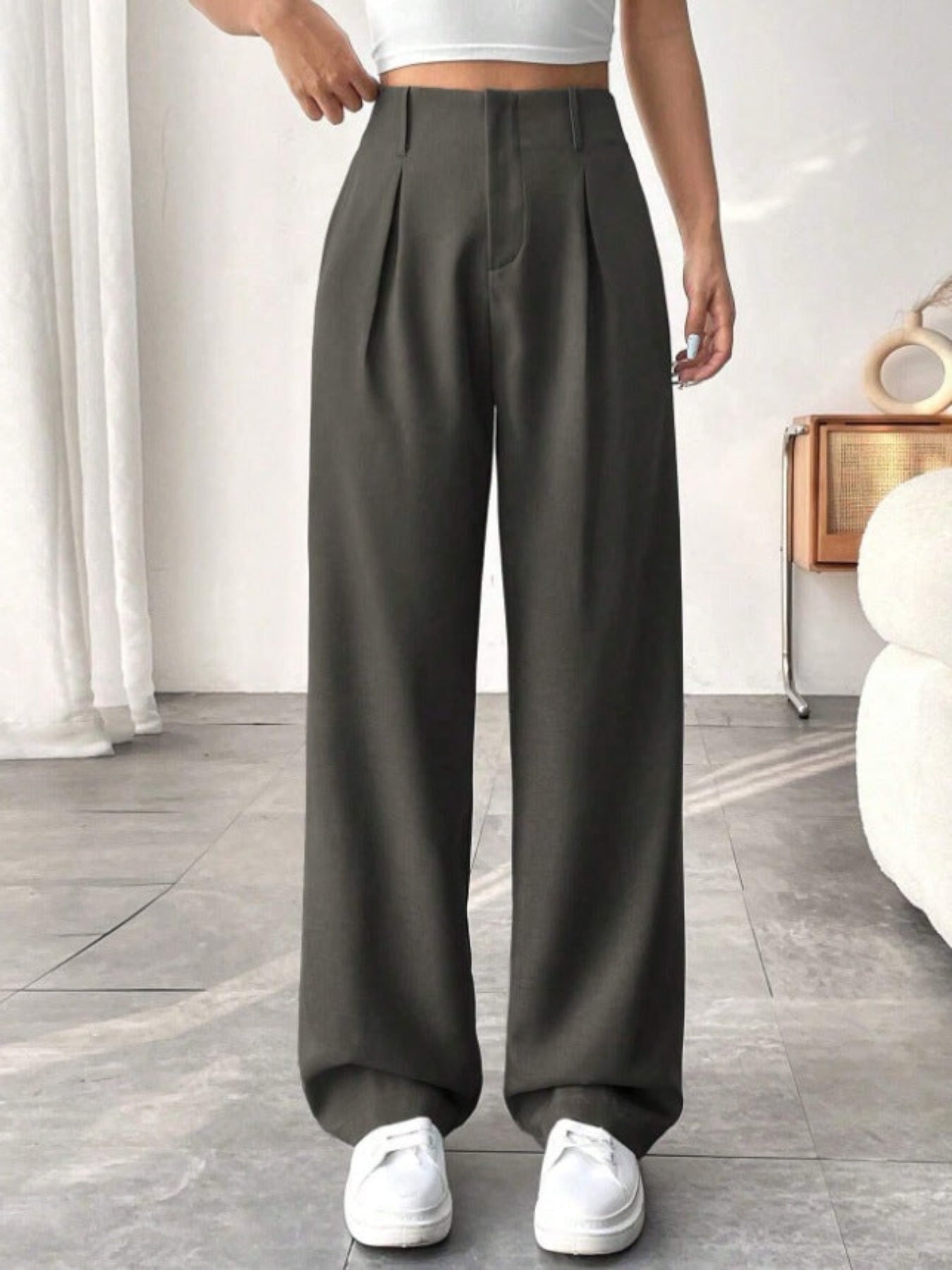 BELISIMA™ – Pantalon de Bureau Élegant à Pattes Larges Plissé