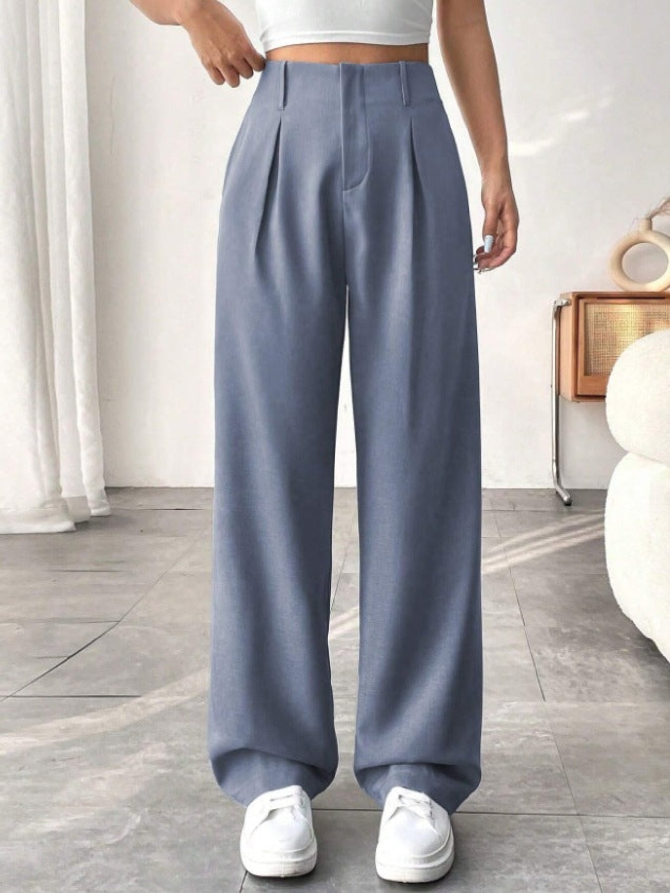BELISIMA™ – Pantalon de Bureau Élegant à Pattes Larges Plissé